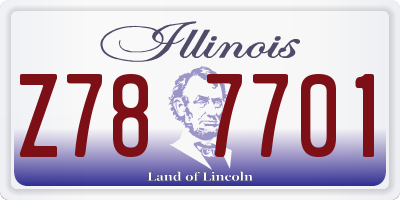 IL license plate Z787701