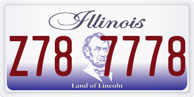 IL license plate Z787778