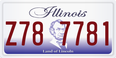 IL license plate Z787781