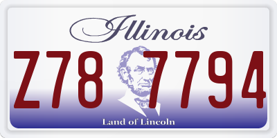 IL license plate Z787794