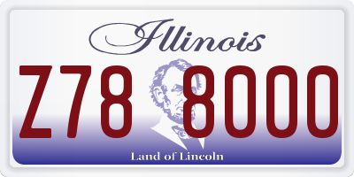 IL license plate Z788000