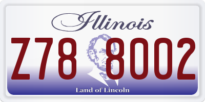 IL license plate Z788002