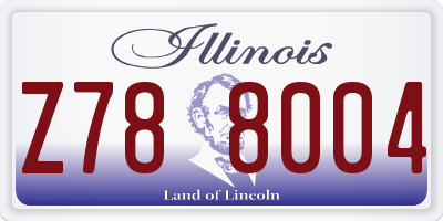 IL license plate Z788004