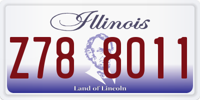 IL license plate Z788011
