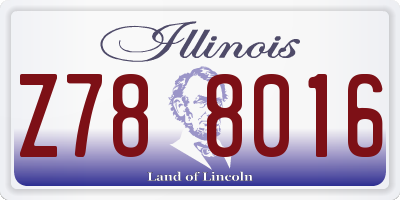 IL license plate Z788016