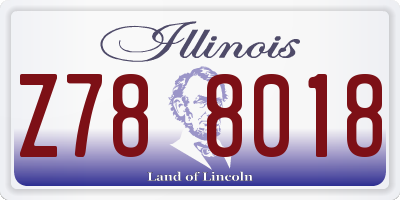 IL license plate Z788018