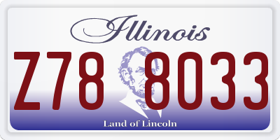 IL license plate Z788033