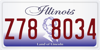 IL license plate Z788034