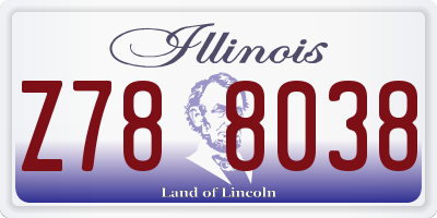 IL license plate Z788038