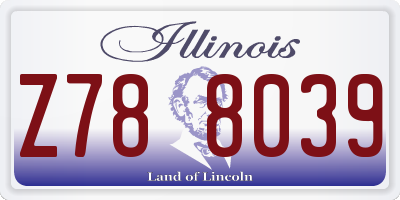 IL license plate Z788039
