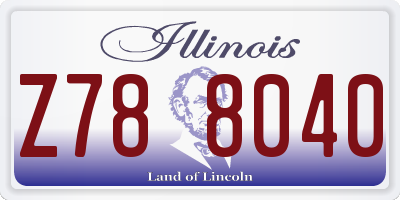 IL license plate Z788040