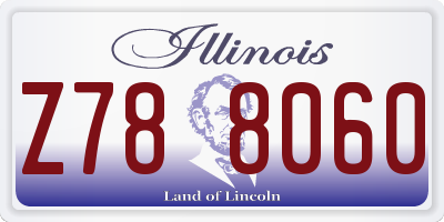 IL license plate Z788060