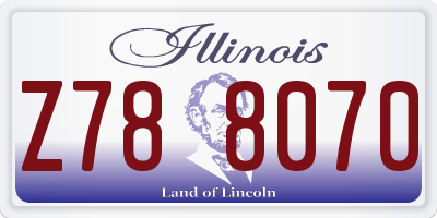 IL license plate Z788070