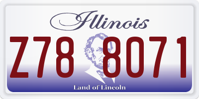 IL license plate Z788071