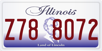 IL license plate Z788072
