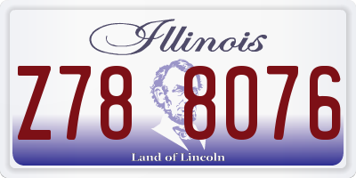 IL license plate Z788076