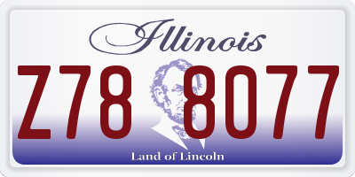 IL license plate Z788077
