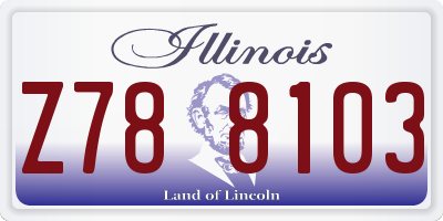 IL license plate Z788103