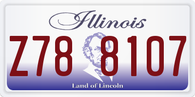 IL license plate Z788107