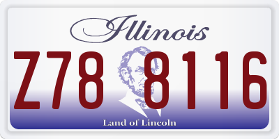 IL license plate Z788116