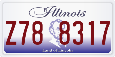 IL license plate Z788317