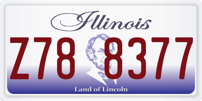 IL license plate Z788377