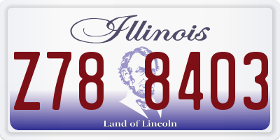 IL license plate Z788403