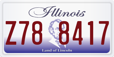 IL license plate Z788417