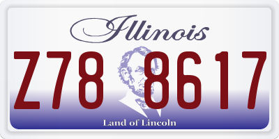 IL license plate Z788617