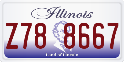 IL license plate Z788667