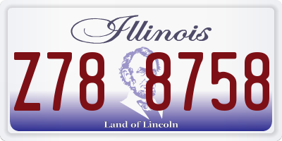 IL license plate Z788758