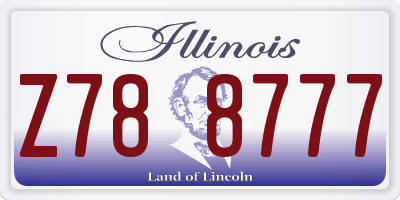 IL license plate Z788777