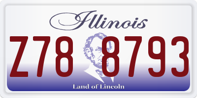 IL license plate Z788793