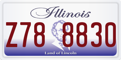 IL license plate Z788830