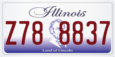 IL license plate Z788837