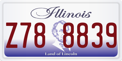 IL license plate Z788839