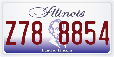 IL license plate Z788854