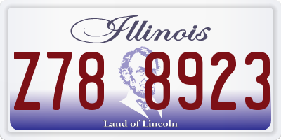 IL license plate Z788923