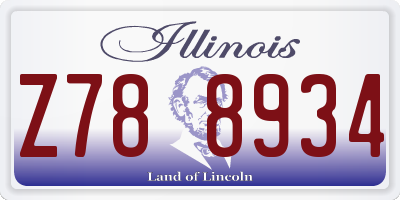 IL license plate Z788934