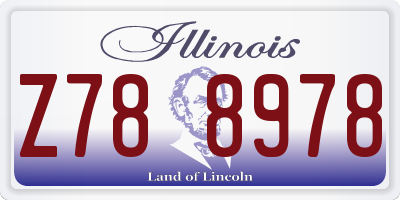 IL license plate Z788978