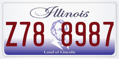 IL license plate Z788987