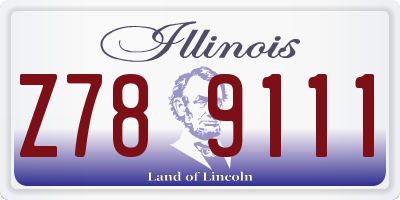 IL license plate Z789111
