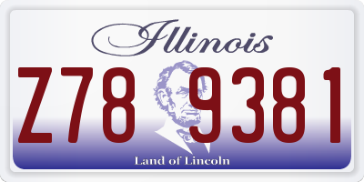 IL license plate Z789381