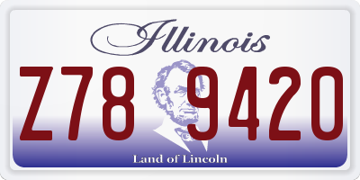 IL license plate Z789420