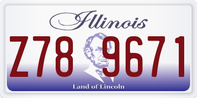 IL license plate Z789671