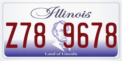 IL license plate Z789678