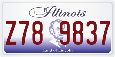 IL license plate Z789837