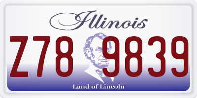 IL license plate Z789839