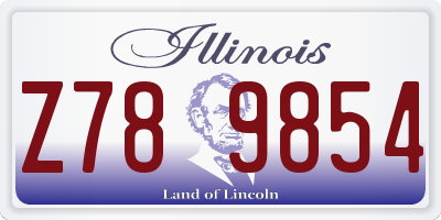 IL license plate Z789854