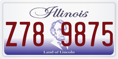 IL license plate Z789875